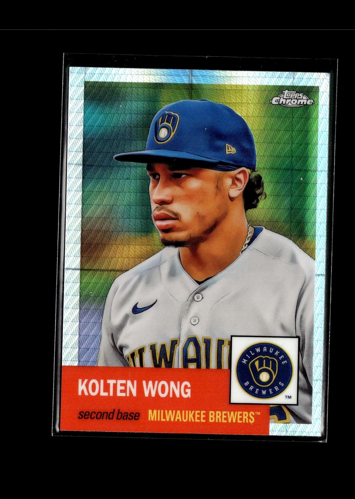 Kolten Wong #209 Prism Refractor 2022 Topps Chrome Platinum Anniversary Brewers