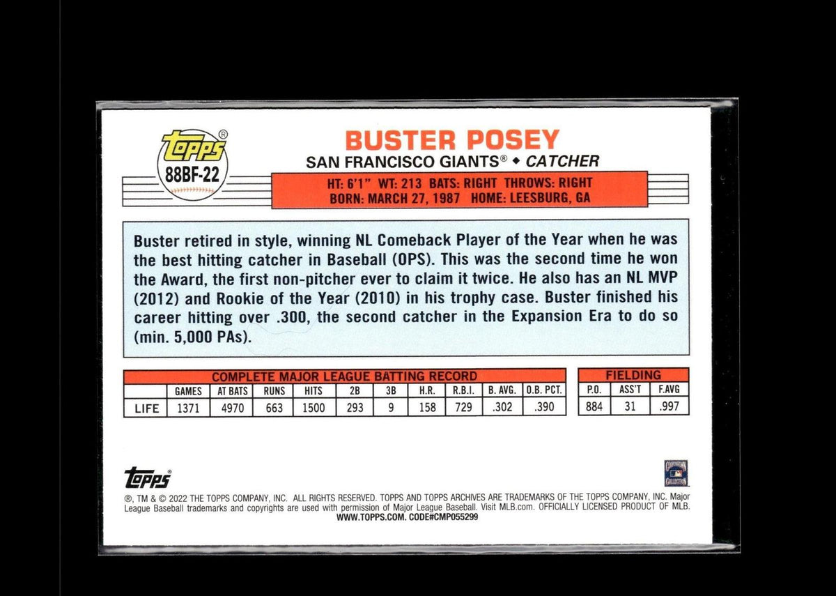Buster Posey #88BF-22 1988 Topps Big Foil 2022 Topps Archives Giants
