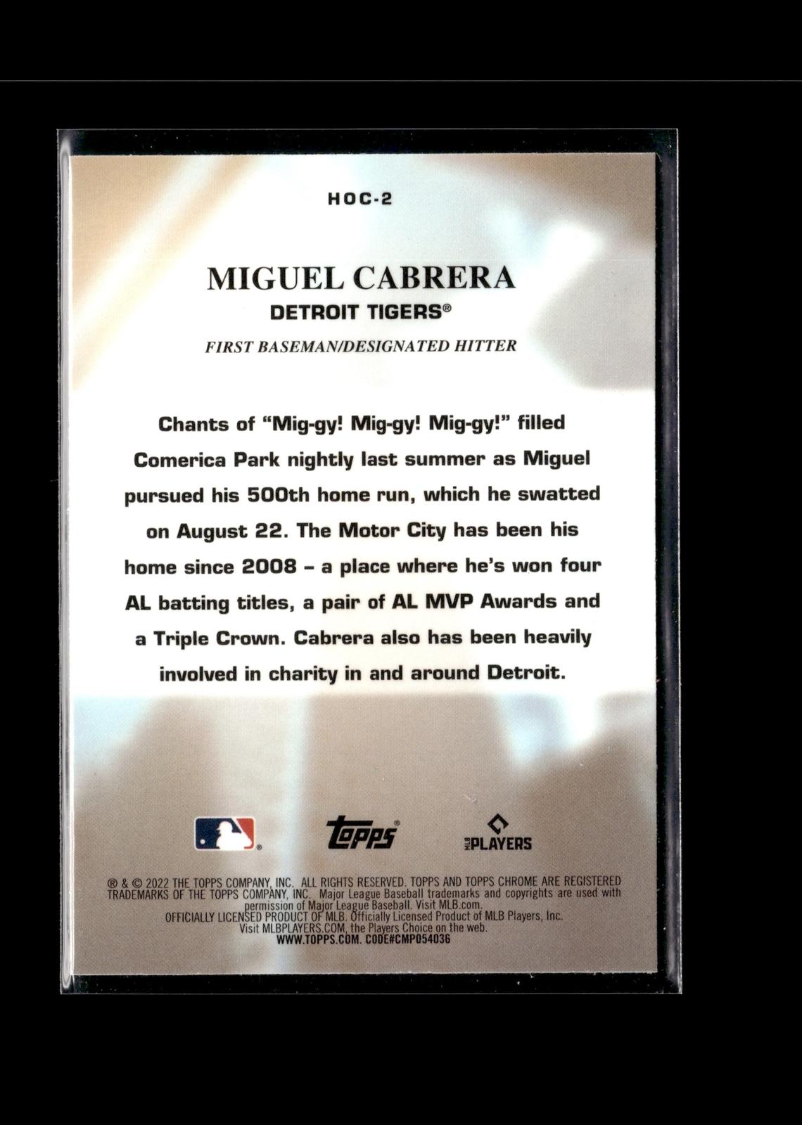 Miguel Cabrera #HOC-2 Heart of the City 2022 Topps Chrome Detroit Tigers