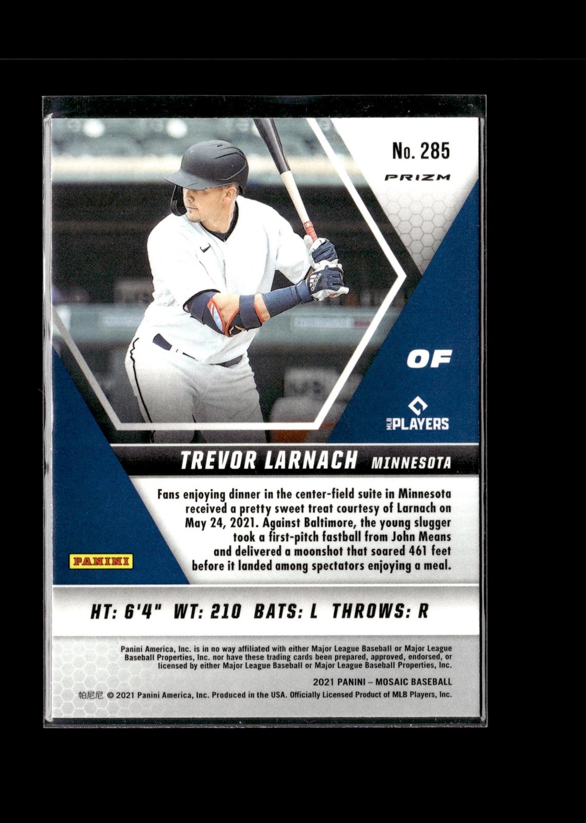 Trevor Larnach #285 Pink Camo 2021 Panini Mosaic Minnesota Twins RC