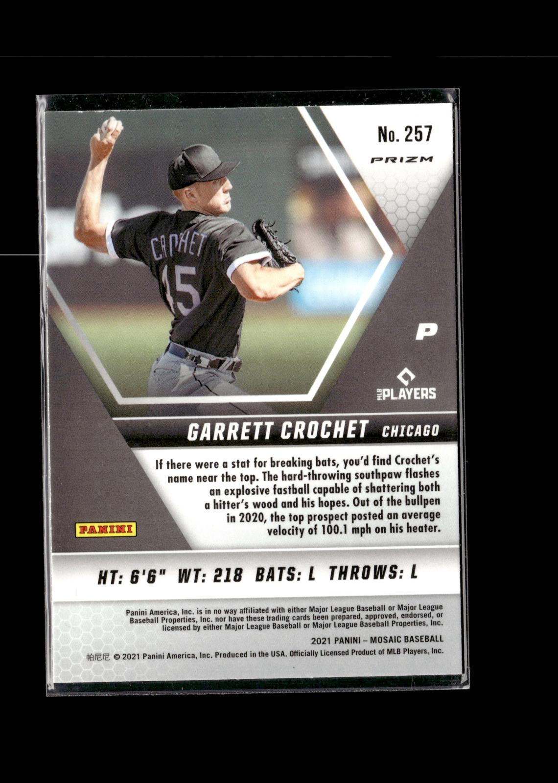 Garrett Crochet #257 Mosaic Green 2021 Panini Mosaic Chicago White Sox RC