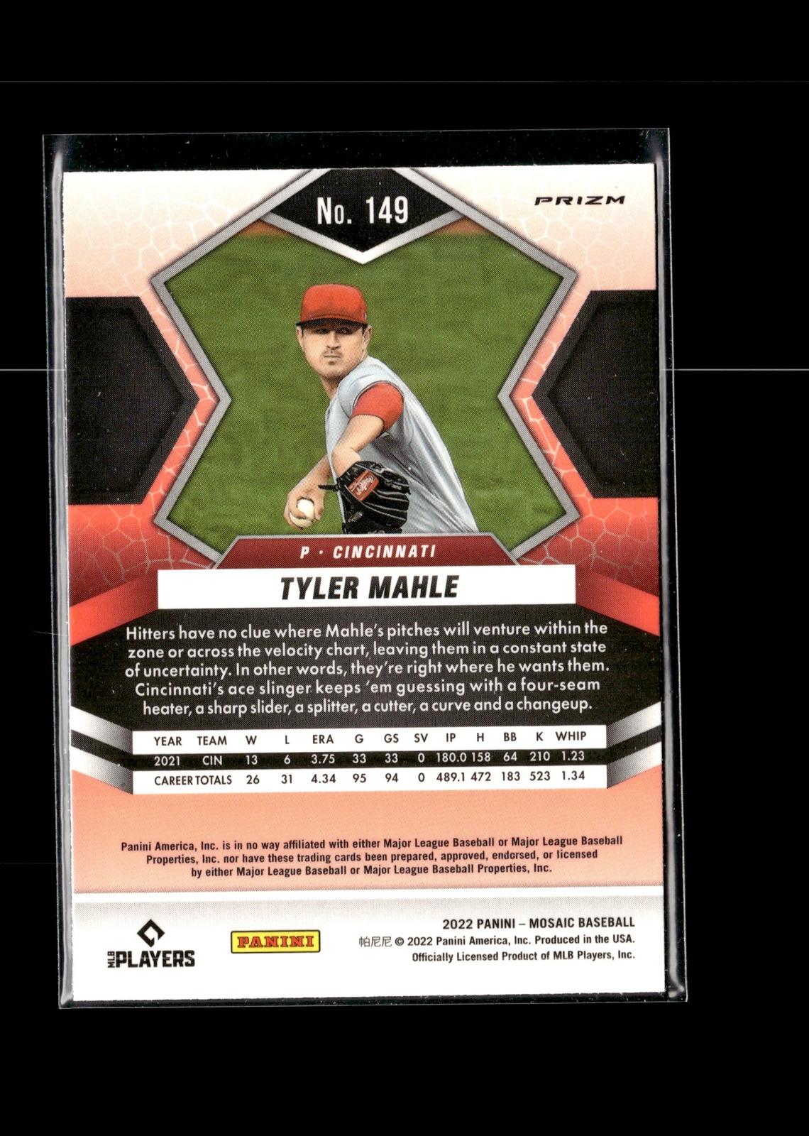 Tyler Mahle #149 Blue Camo Mosaic 2022 Panini Mosaic Cincinnati Reds