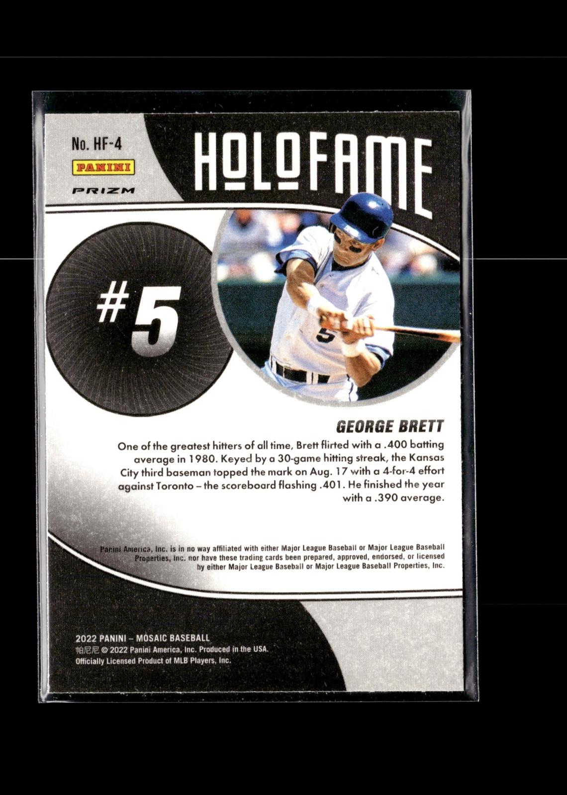George Brett #HF-4 Holofame Green Mosaic 2022 Panini Mosaic Kansas City Royals