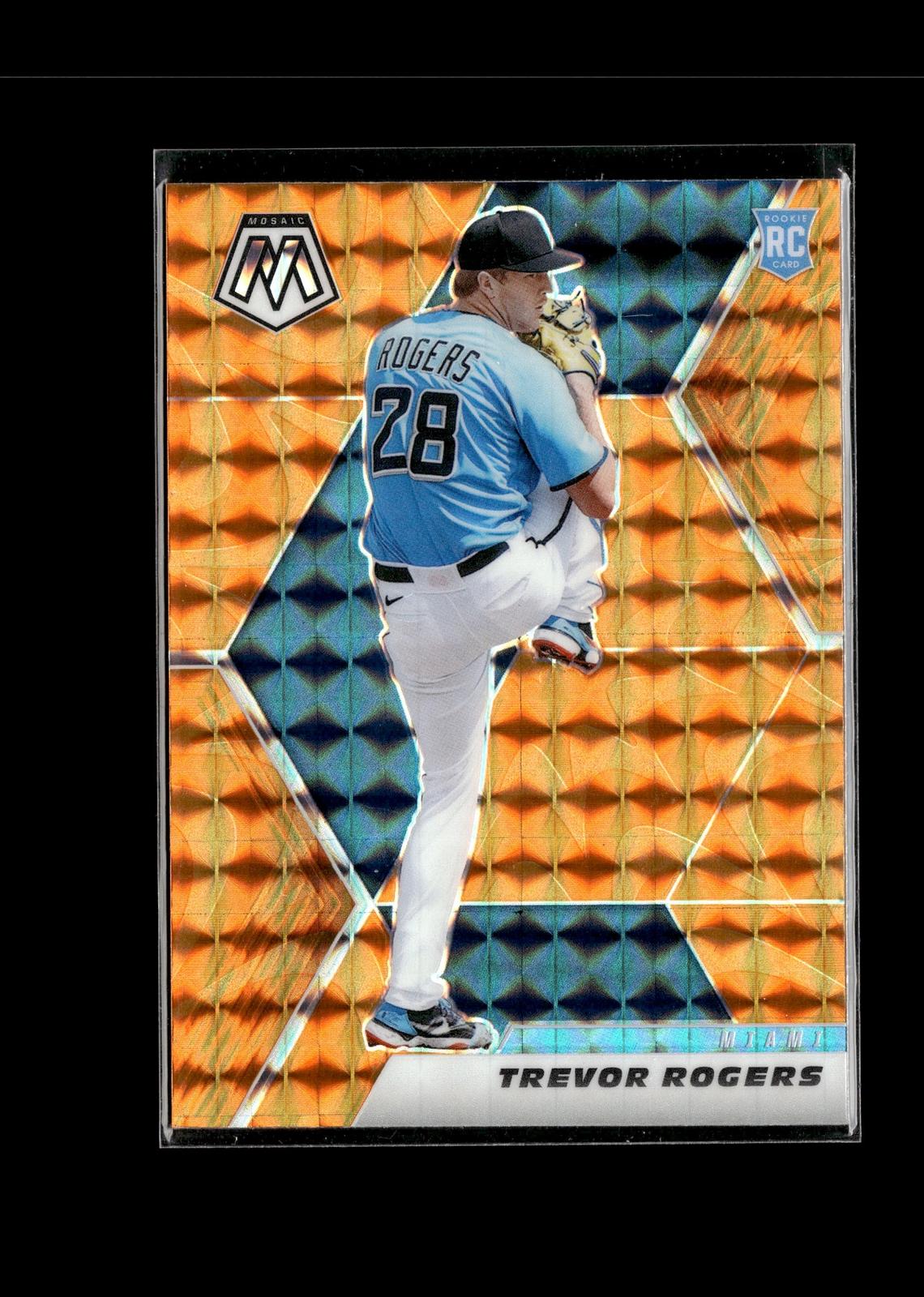 Trevor Rogers #237 Reactive Orange 2021 Panini Mosaic Miami Marlins RC