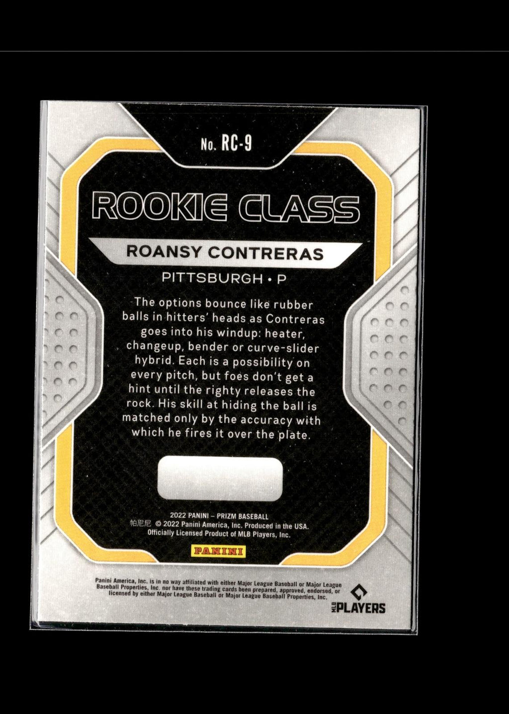 Roansy Contreras #RC-9 Rookie Class 2022 Panini Prizm Pittsburgh Pirates
