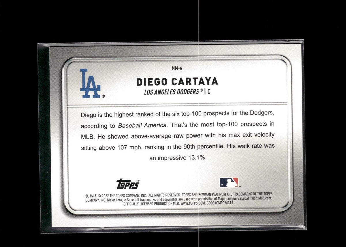 Diego Cartaya #MM-6 Minted in Merit 2022 Bowman Platinum Los Angeles Dodgers