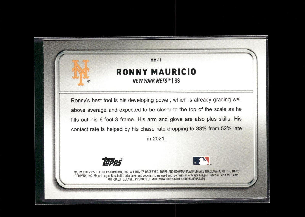 Ronny Mauricio #MM-11 Minted in Merit 2022 Bowman Platinum New York Mets