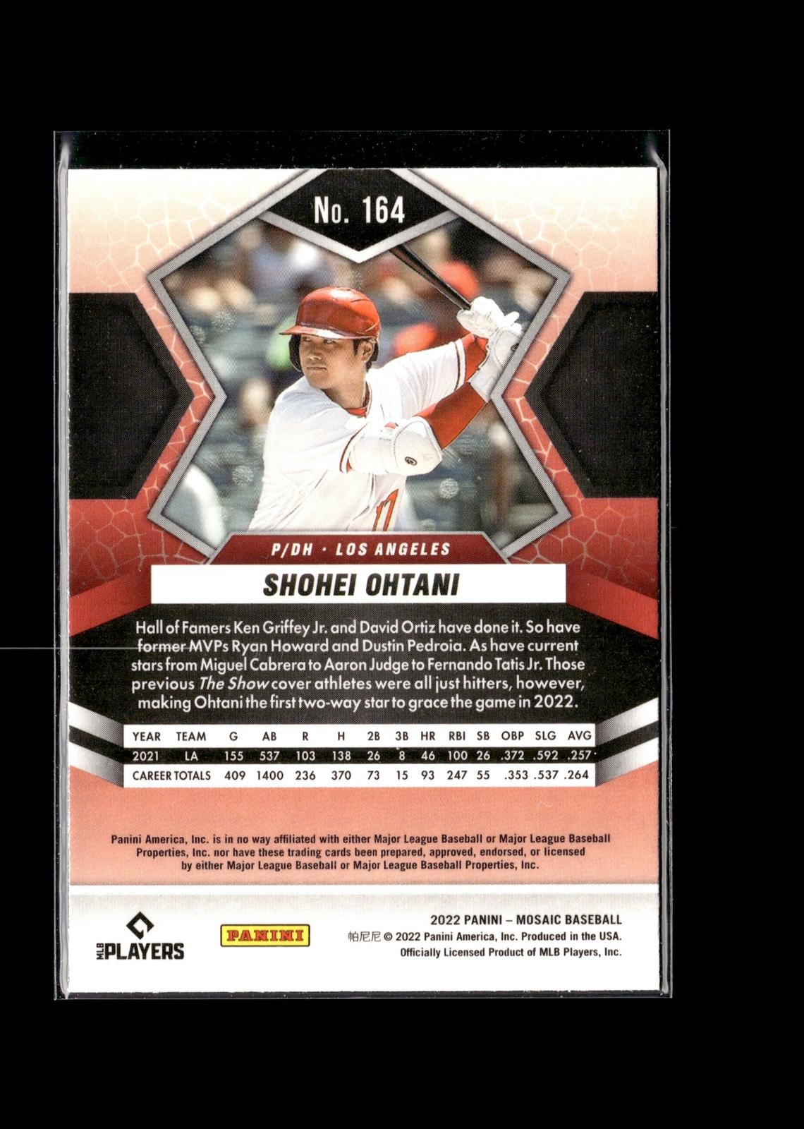 Shohei Ohtani #164 2022 Panini Mosaic Los Angeles Angels