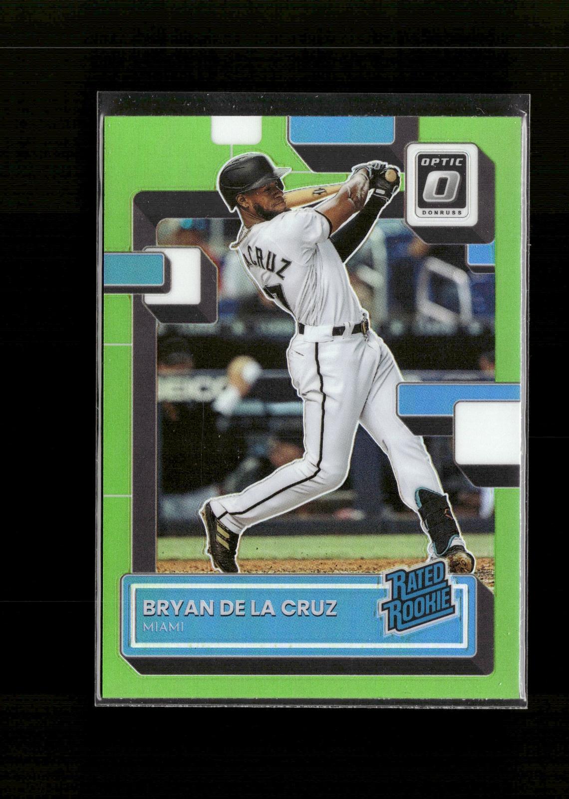 Bryan De La Cruz #53 Lime Green Prizm 2022 Donruss Optic Miami Marlins RC