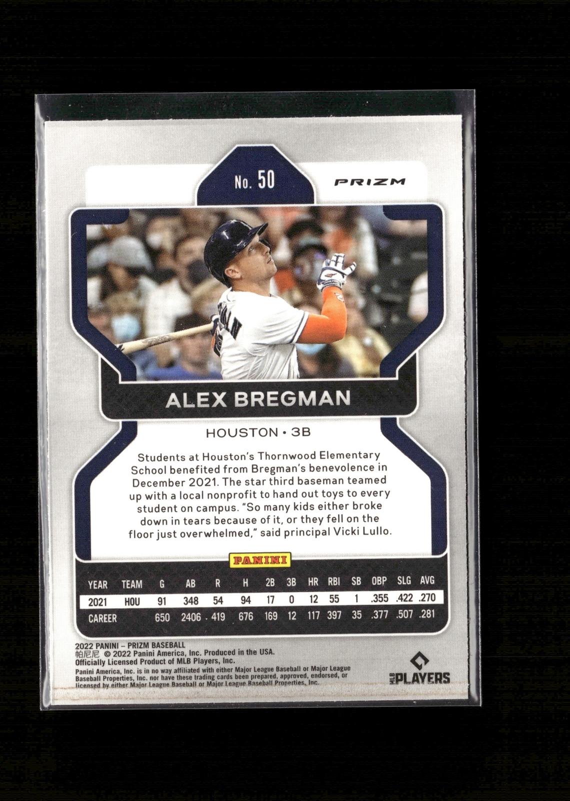 Alex Bregman #50 Red/White/Blue Prizm 2022 Panini Prizm Houston Astros