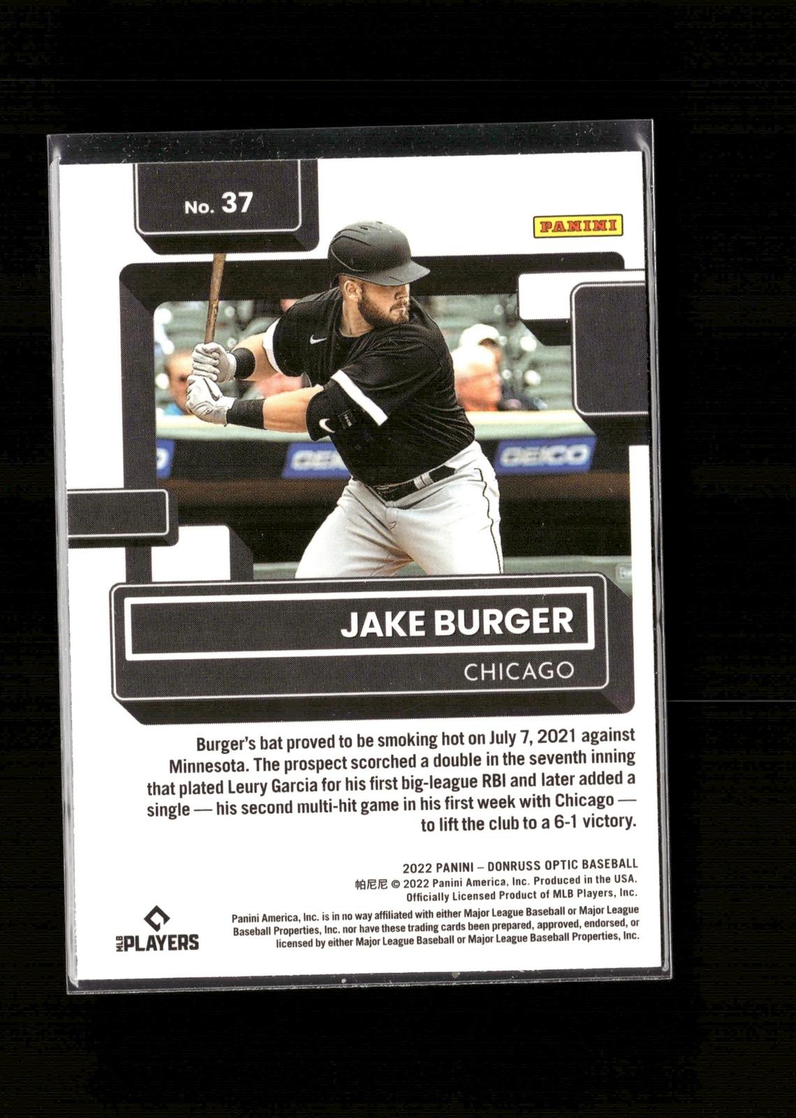 Jake Burger #37 2022 Donruss Optic Chicago White Sox RC