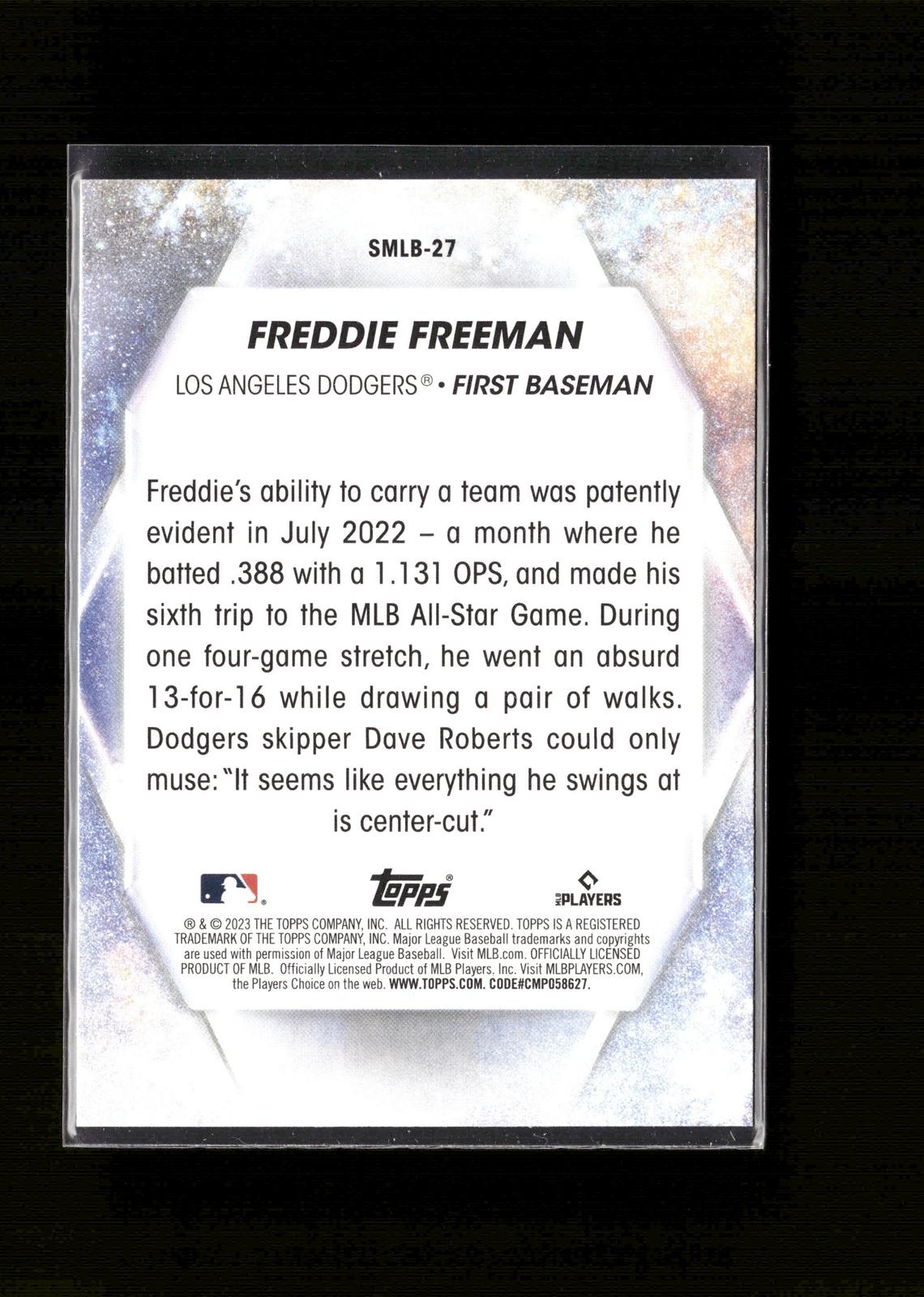 Freddie Freeman #SMLB-27 Stars of MLB 2023 Topps Los Angeles Dodgers