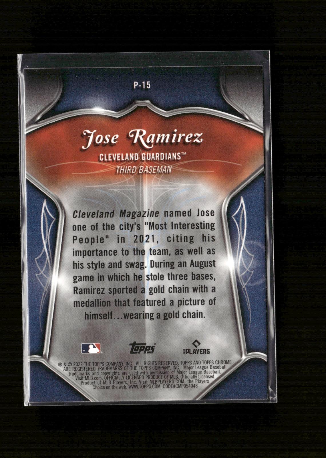 Jose Ramirez #P-15 HOF SPECKLE PRIZM 2022 Topps Chrome Cleveland Guardians