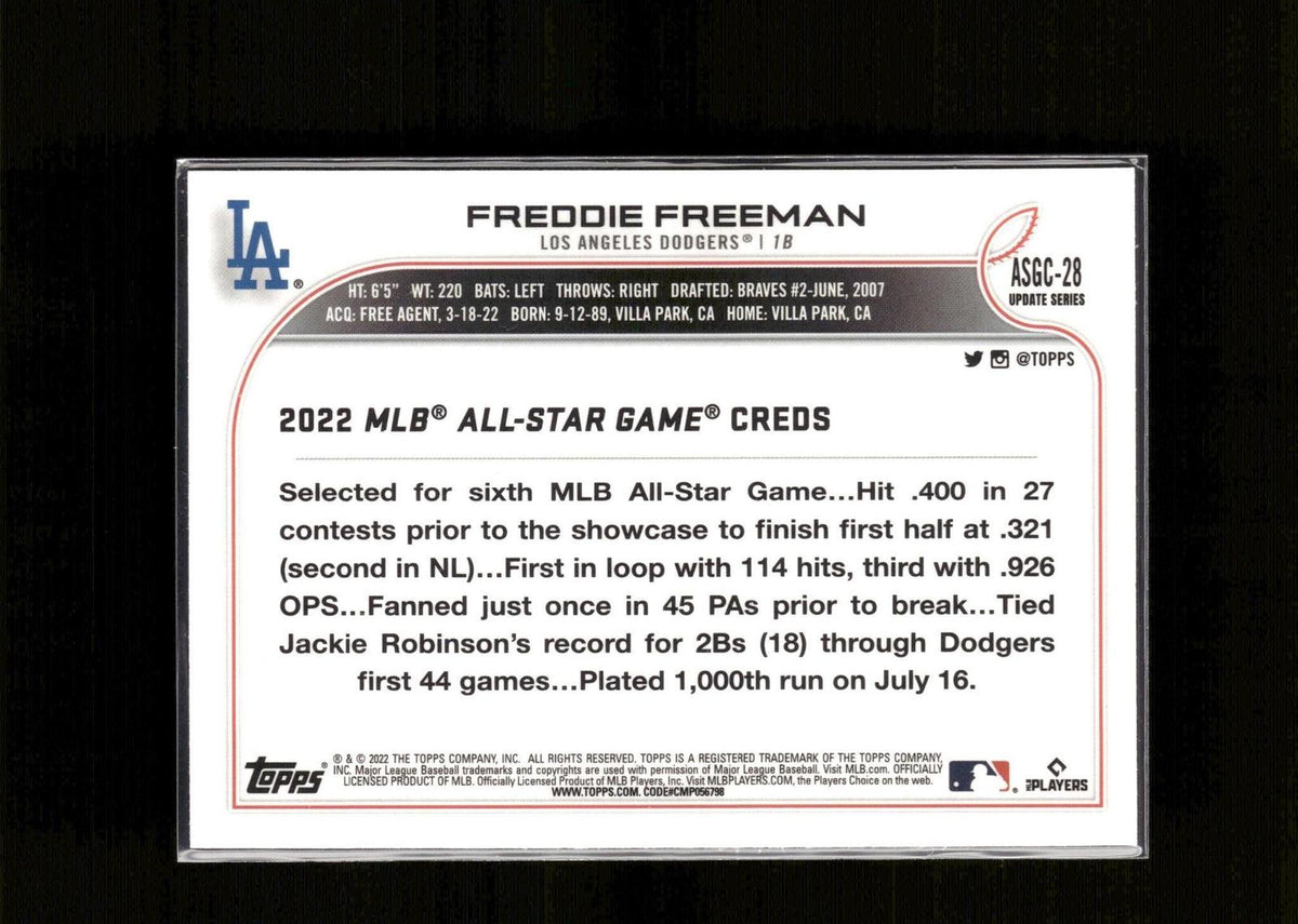 Freddie Freeman #ASGC-28 2022 All-Star Game Chrome 2022 Topps Chrome Dodgers