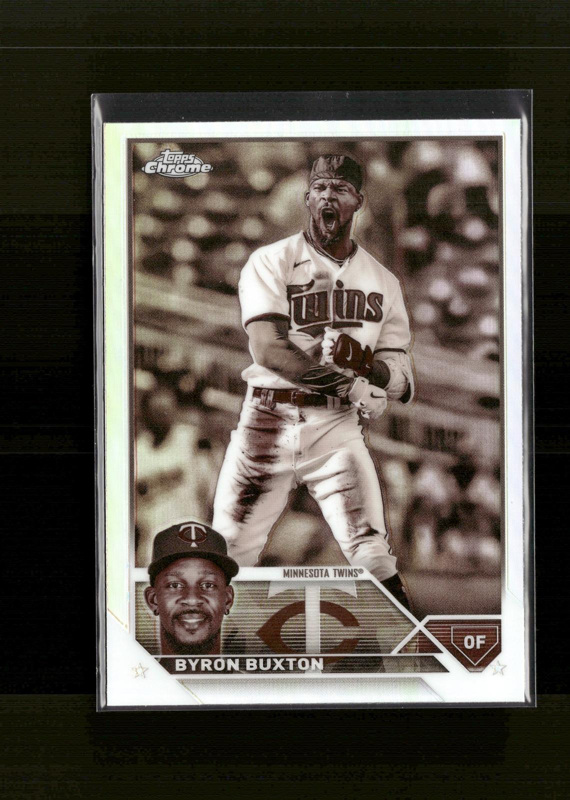 Byron Buxton #28 Sepia Refractor 2023 Topps Chrome Minnesota Twins