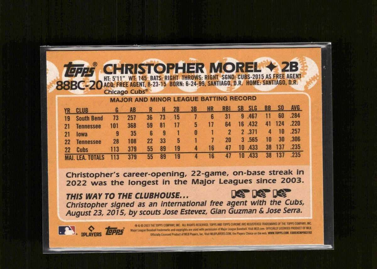 Christopher Morel #88BC-20 1988 Topps 35th Anniversary 2023 Topps Chrome Cubs
