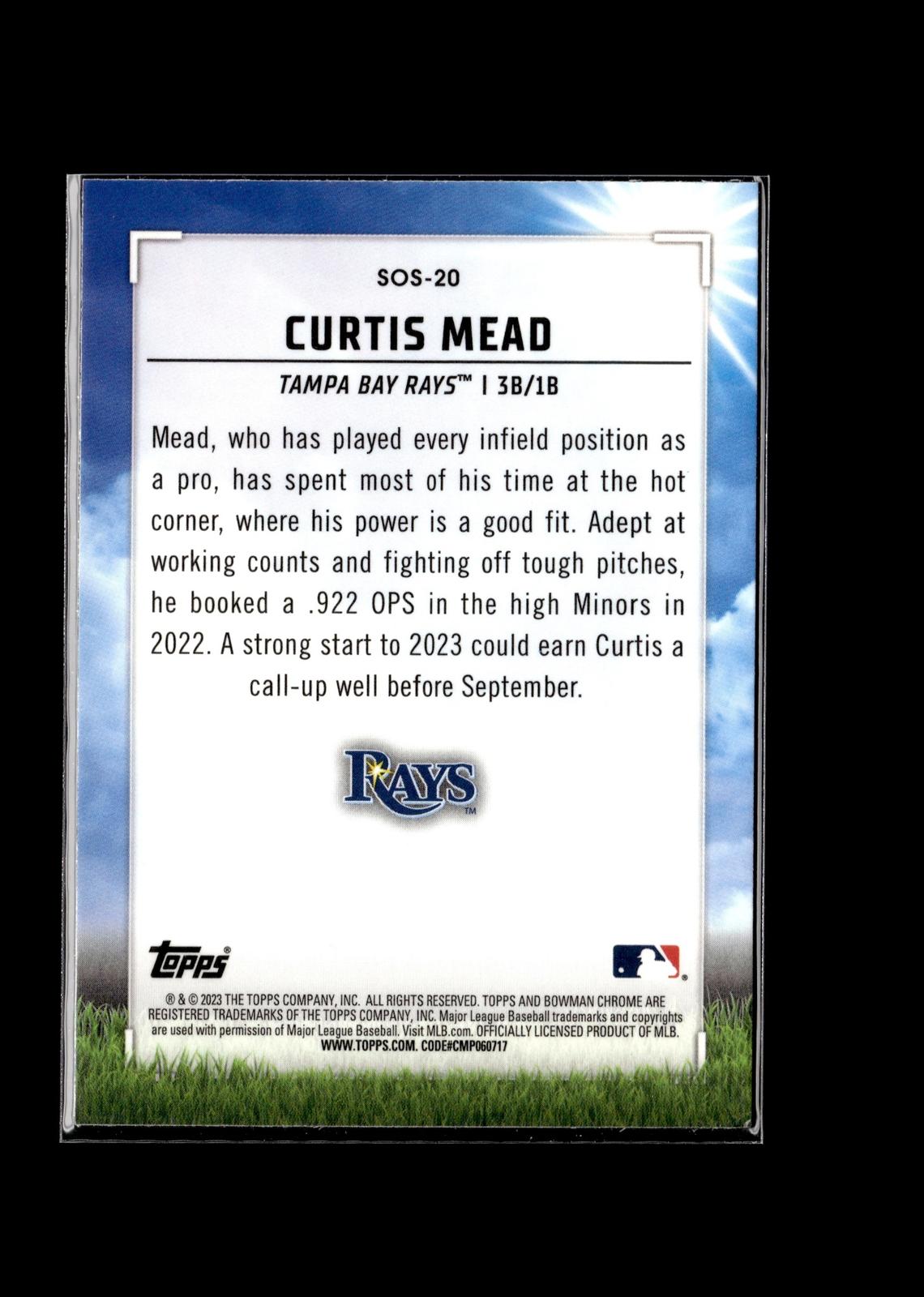 Curtis Mead #SOS-20 Sights on September 2023 Bowman Tampa Bay Rays
