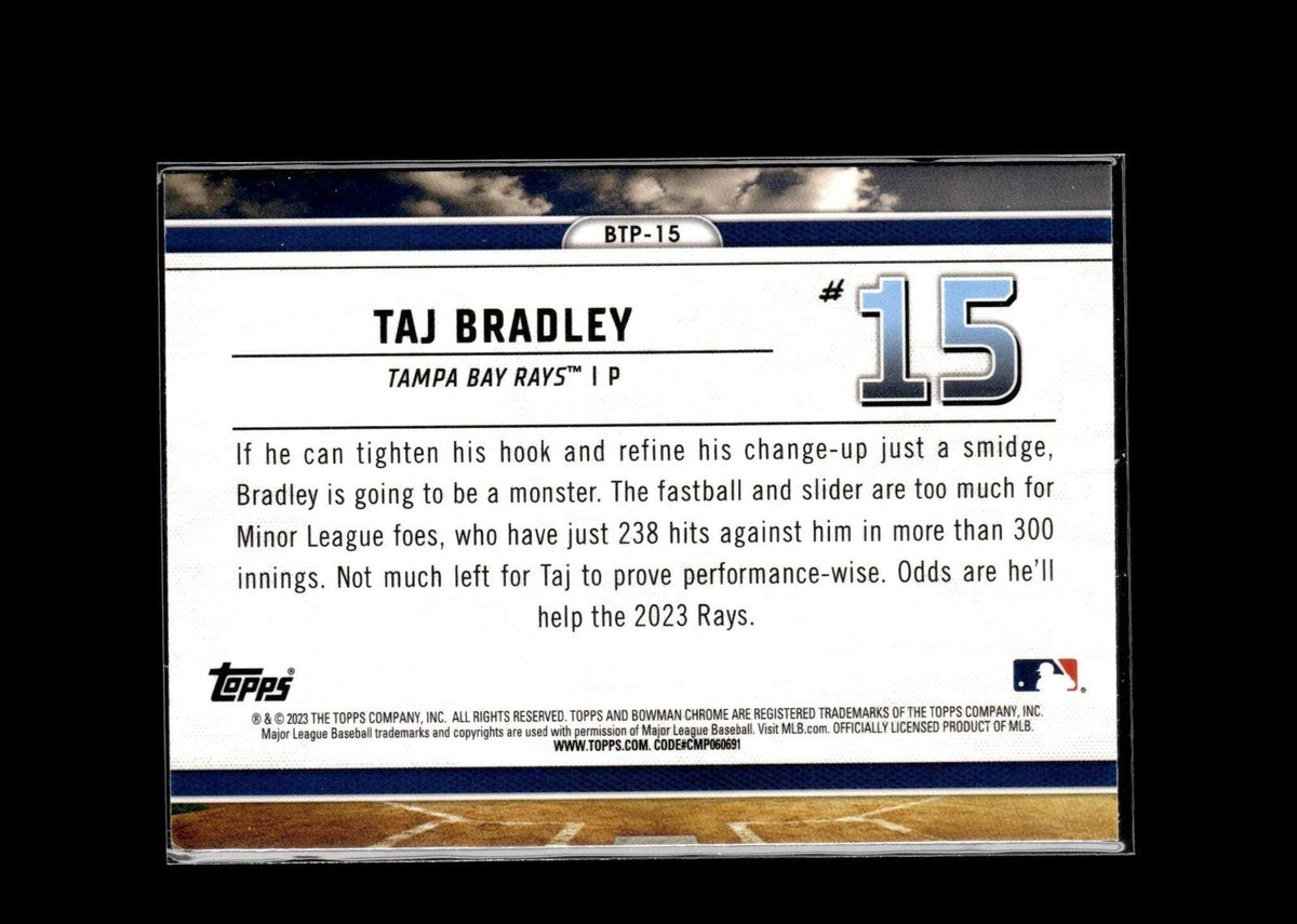 Taj Bradley #BTP-15 Bowman Scouts Top 100 2023 Bowman Tampa Bay Rays