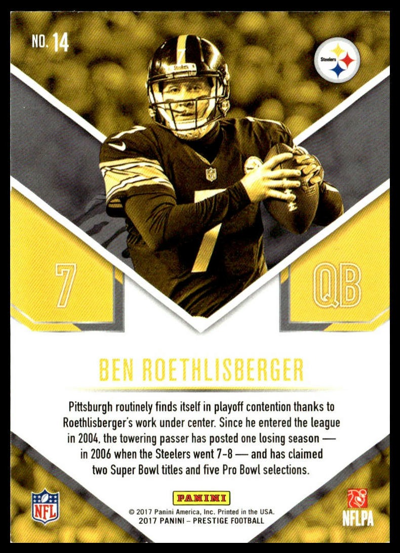 Ben Roethlisberger #14 Stars of the NFL 2017 Panini Prestige Pittsburgh Steelers
