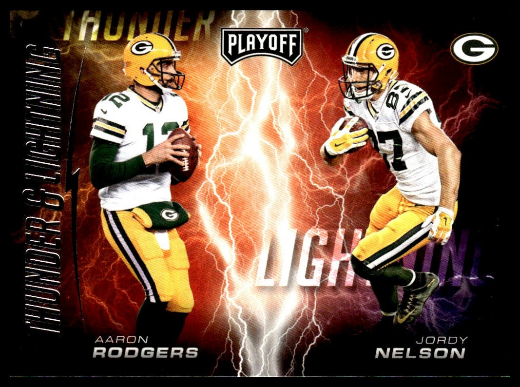 Aaron Rodgers / Jordy Nelson #3 Thunder Lightning 2017 Panini Playoff Packers