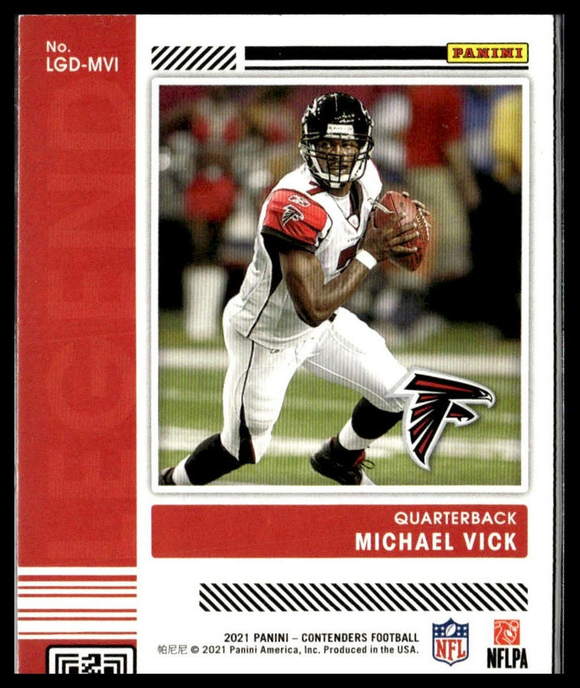 Michael Vick #LGD-MVI Legendary Contenders 2021 Panini Contenders Falcons