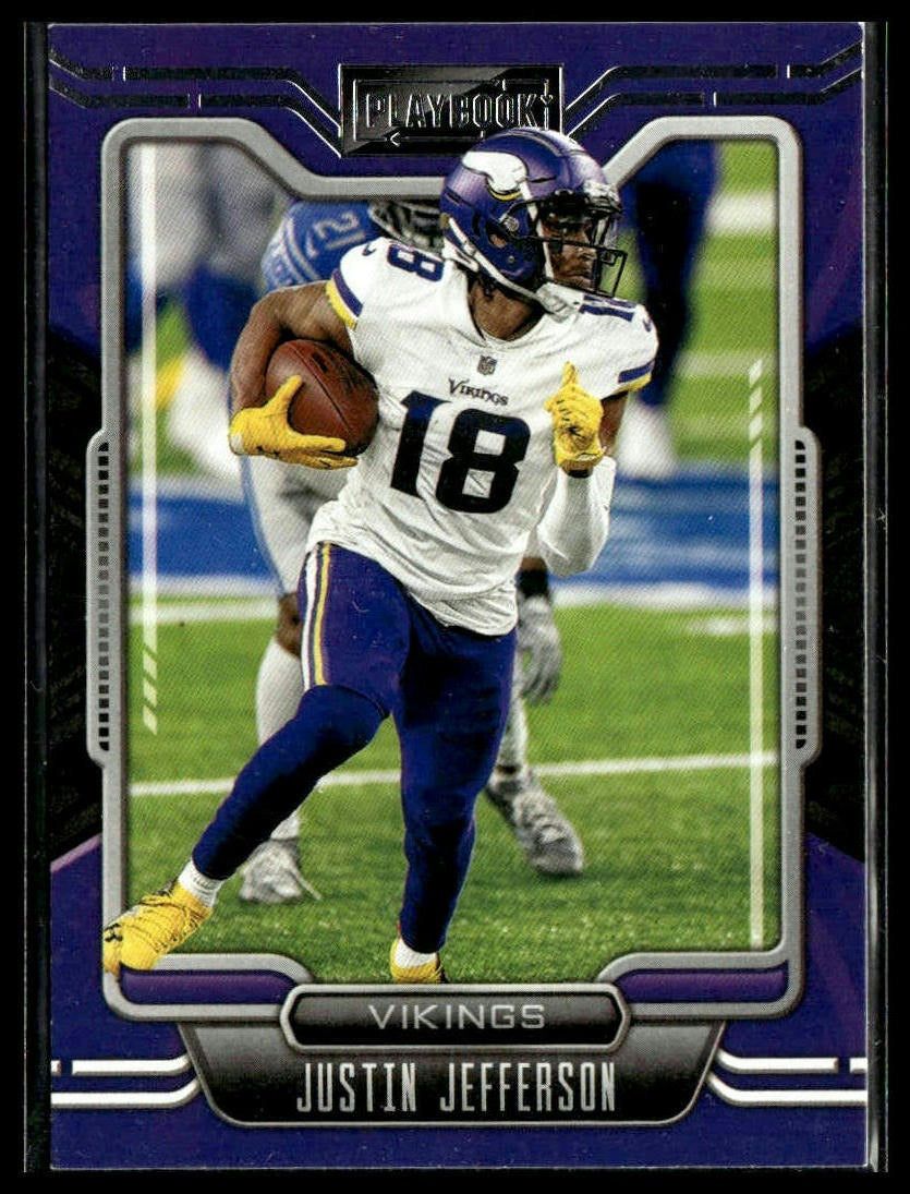 Justin Jefferson #56 Purple 2021 Panini Playbook Minnesota Vikings