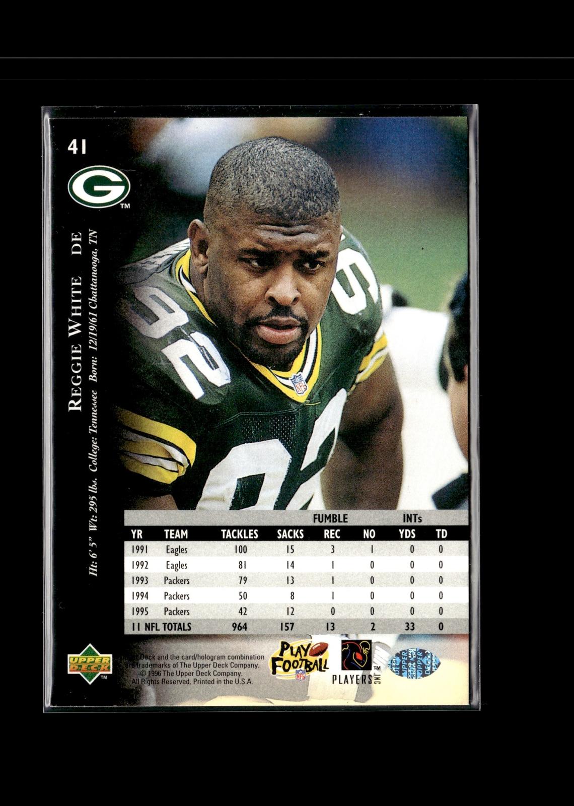 Reggie White #41 1996 Upper Deck Silver Collection Green Bay Packers