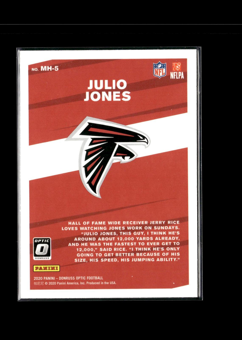 Julio Jones #MH-5 My House! 2020 Donruss Optic Atlanta Falcons