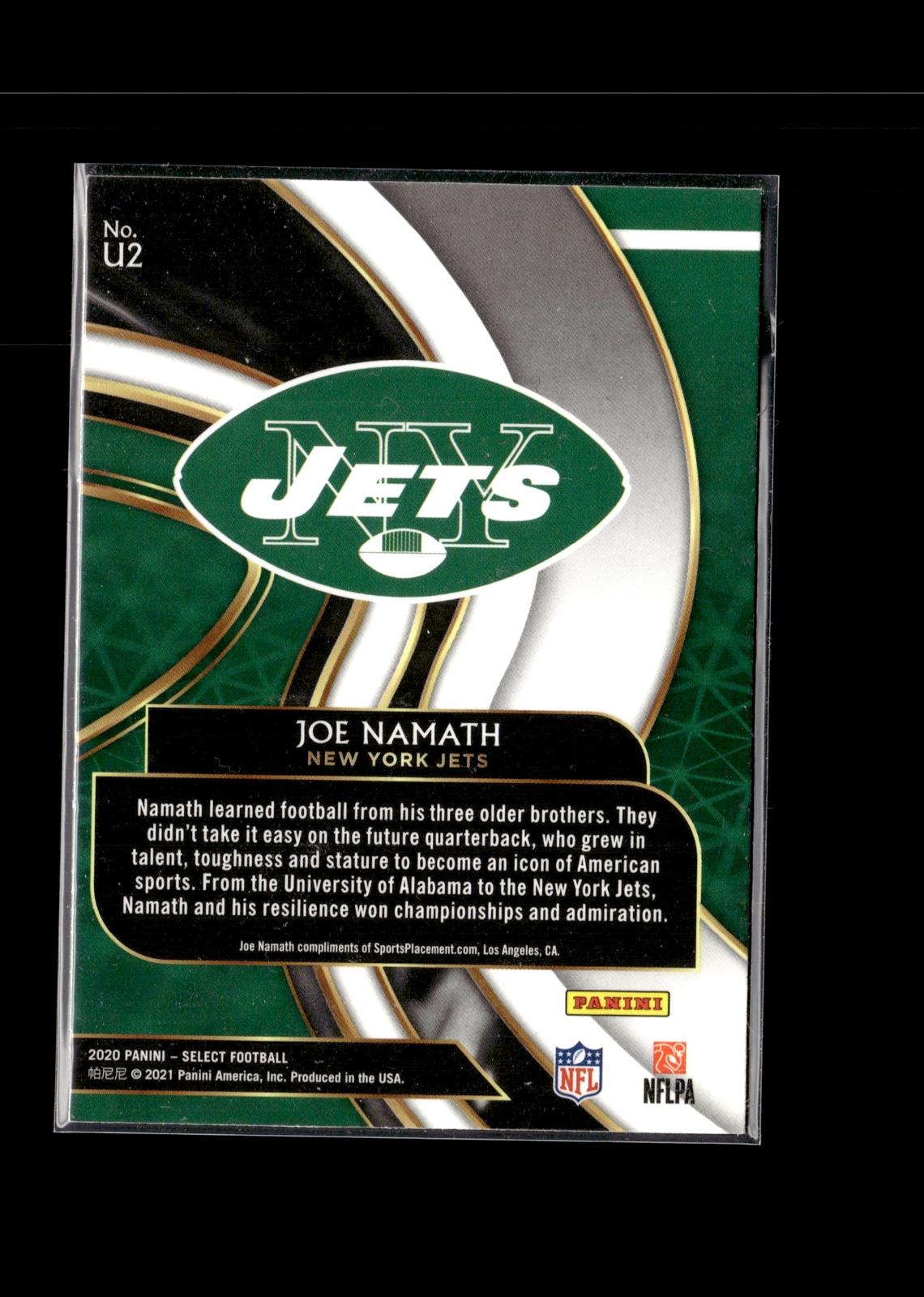 Joe Namath #U2 Unbreakable 2020 Panini Select New York Jets