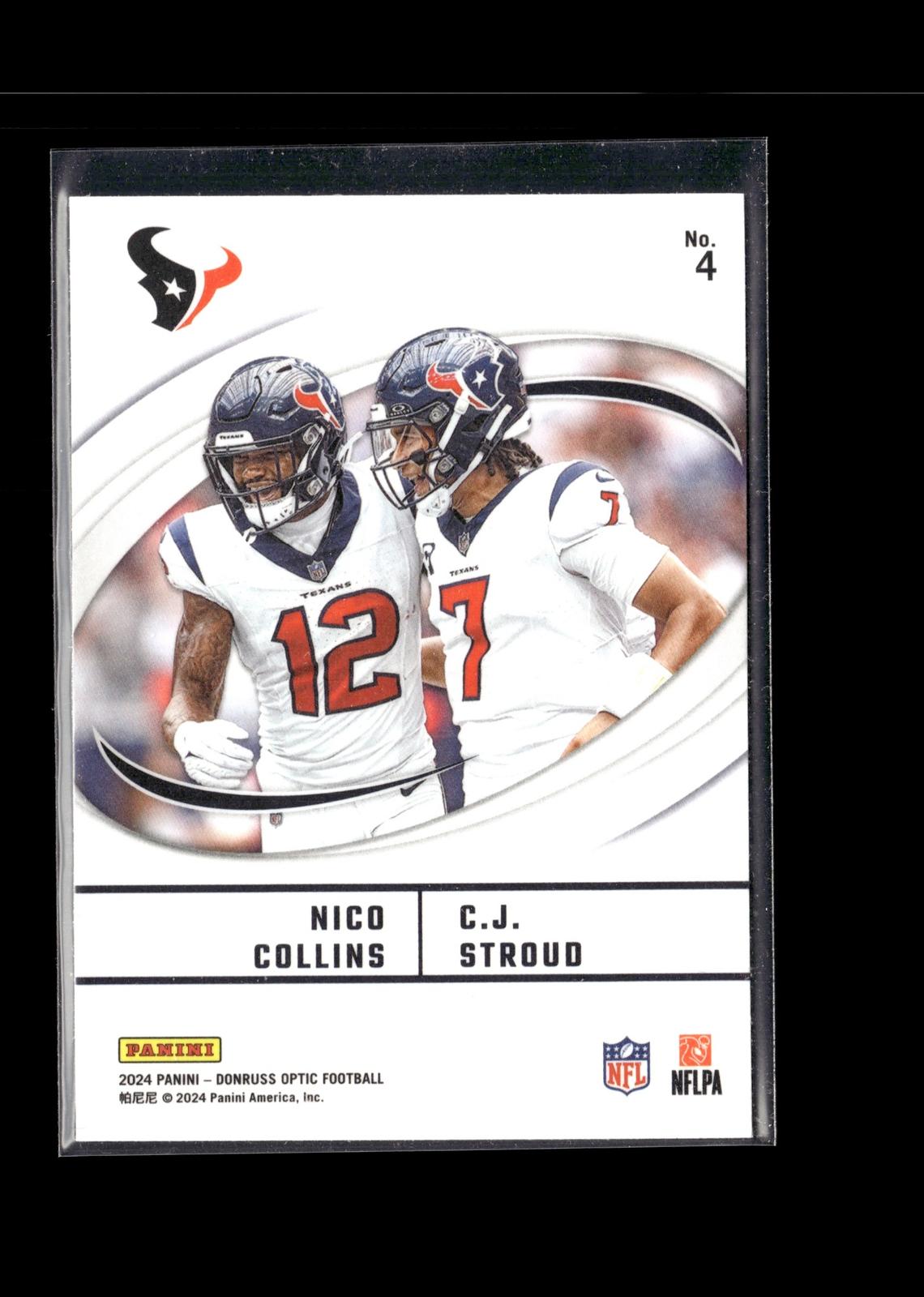 C.J. Stroud / Nico Collins #4 Best Tuddys 2024 Donruss Optic Houston Texans