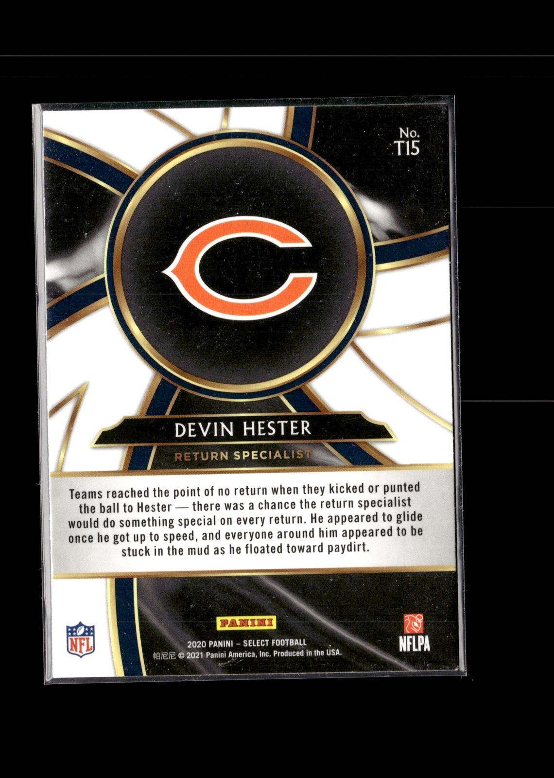 Devin Hester #T15 Turbocharged 2020 Panini Select Chicago Bears