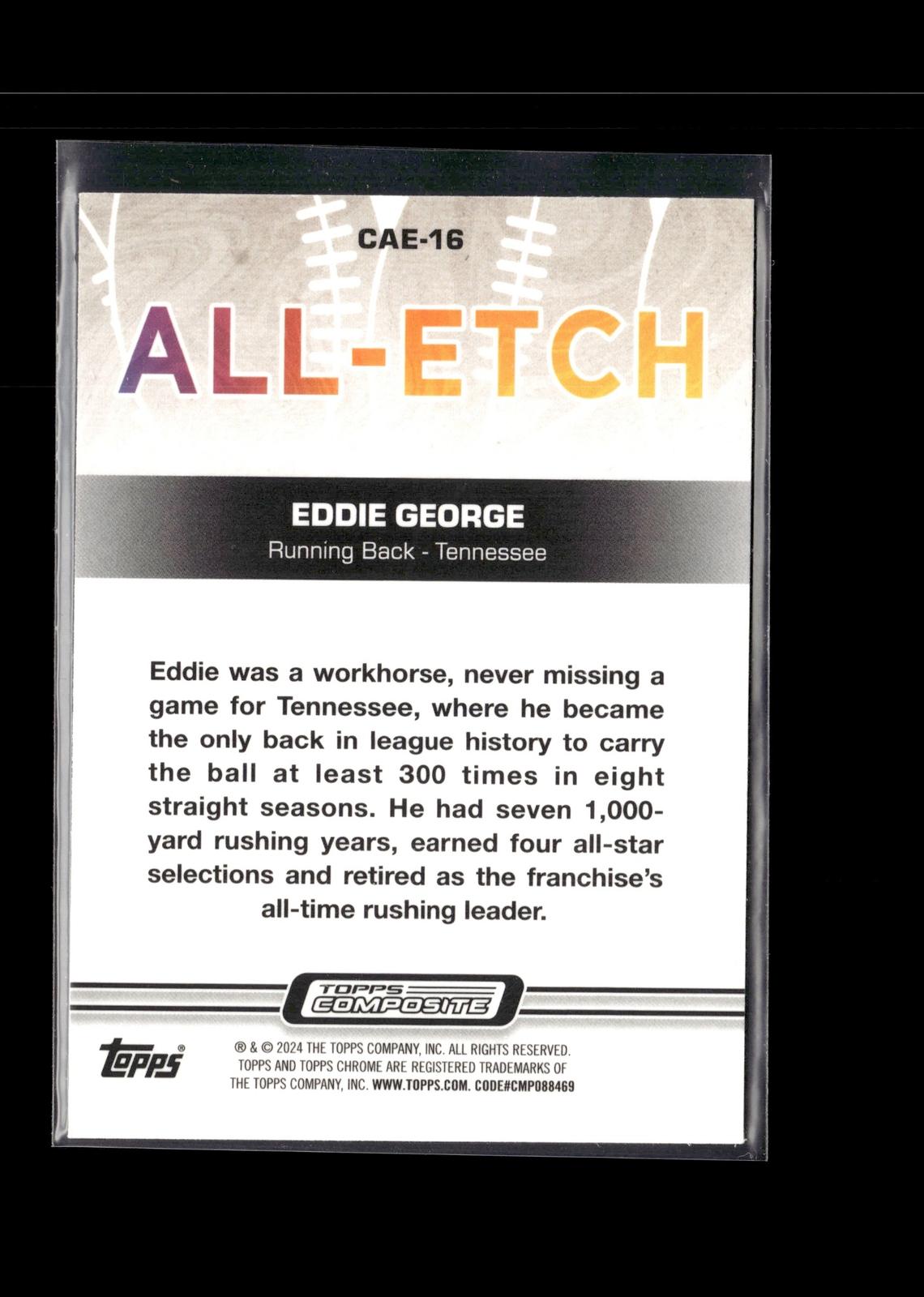 Eddie George #CAE-16 Chrome All-Etch 2023 Topps Composite Tennessee Titans