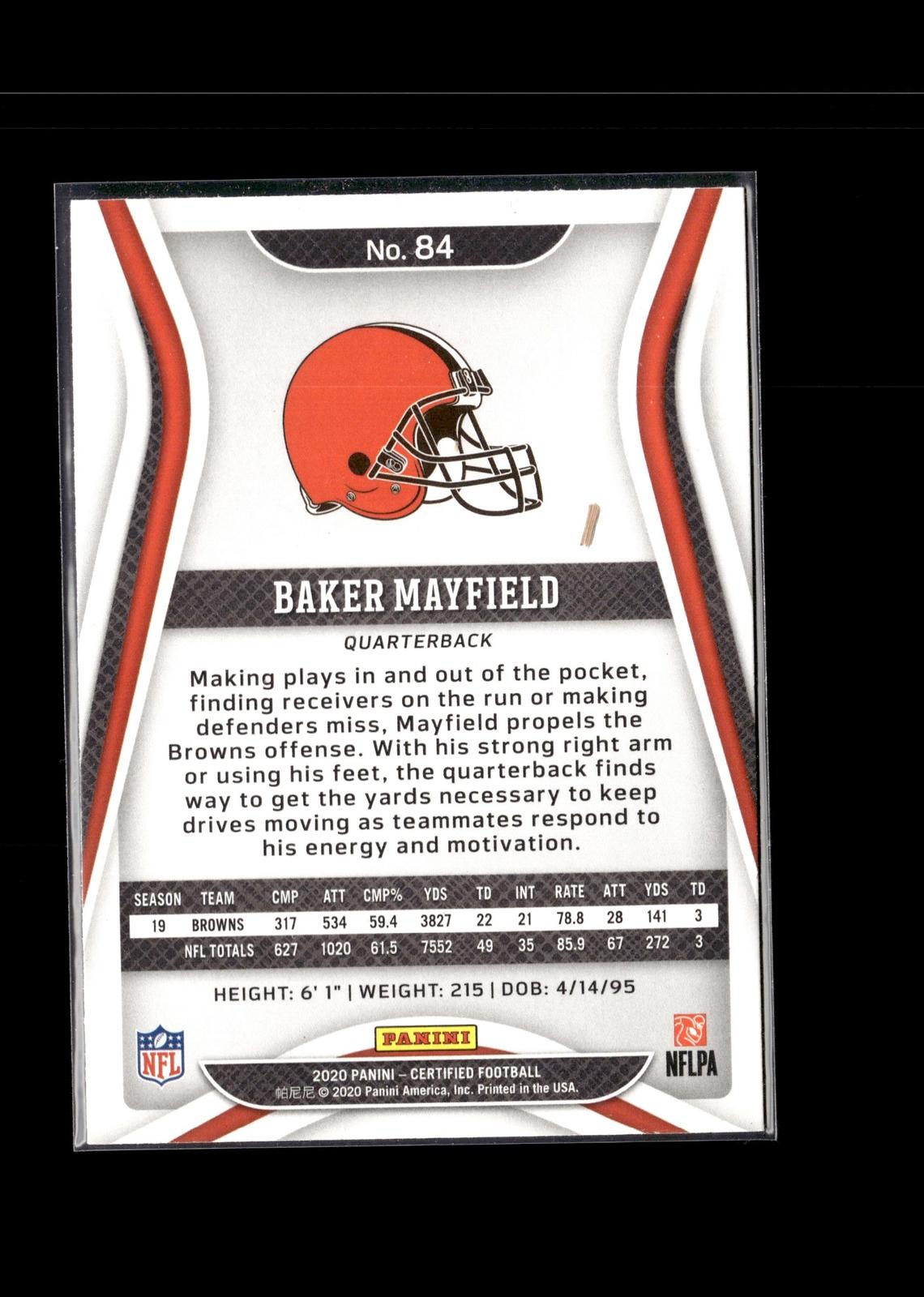 Baker Mayfield #84 2020 Panini Certified Cleveland Browns