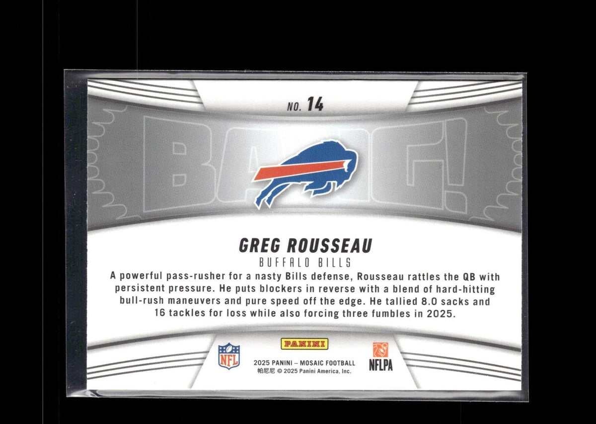 Greg Rousseau #14 Bang! Mosaic 2025 Panini Mosaic Buffalo Bills