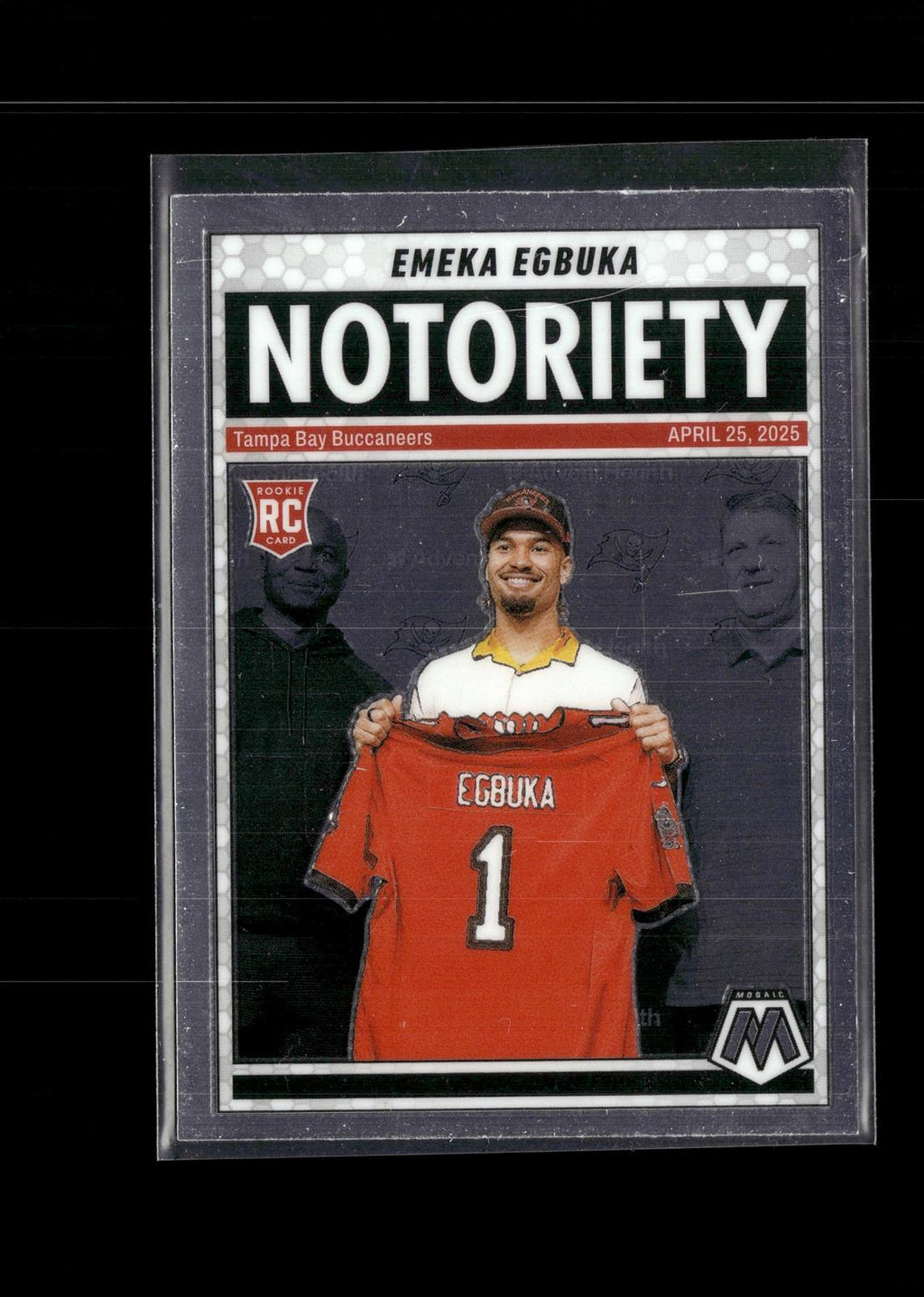 Emeka Egbuka #16 Notoriety 2025 Panini Mosaic Tampa Bay Buccaneers