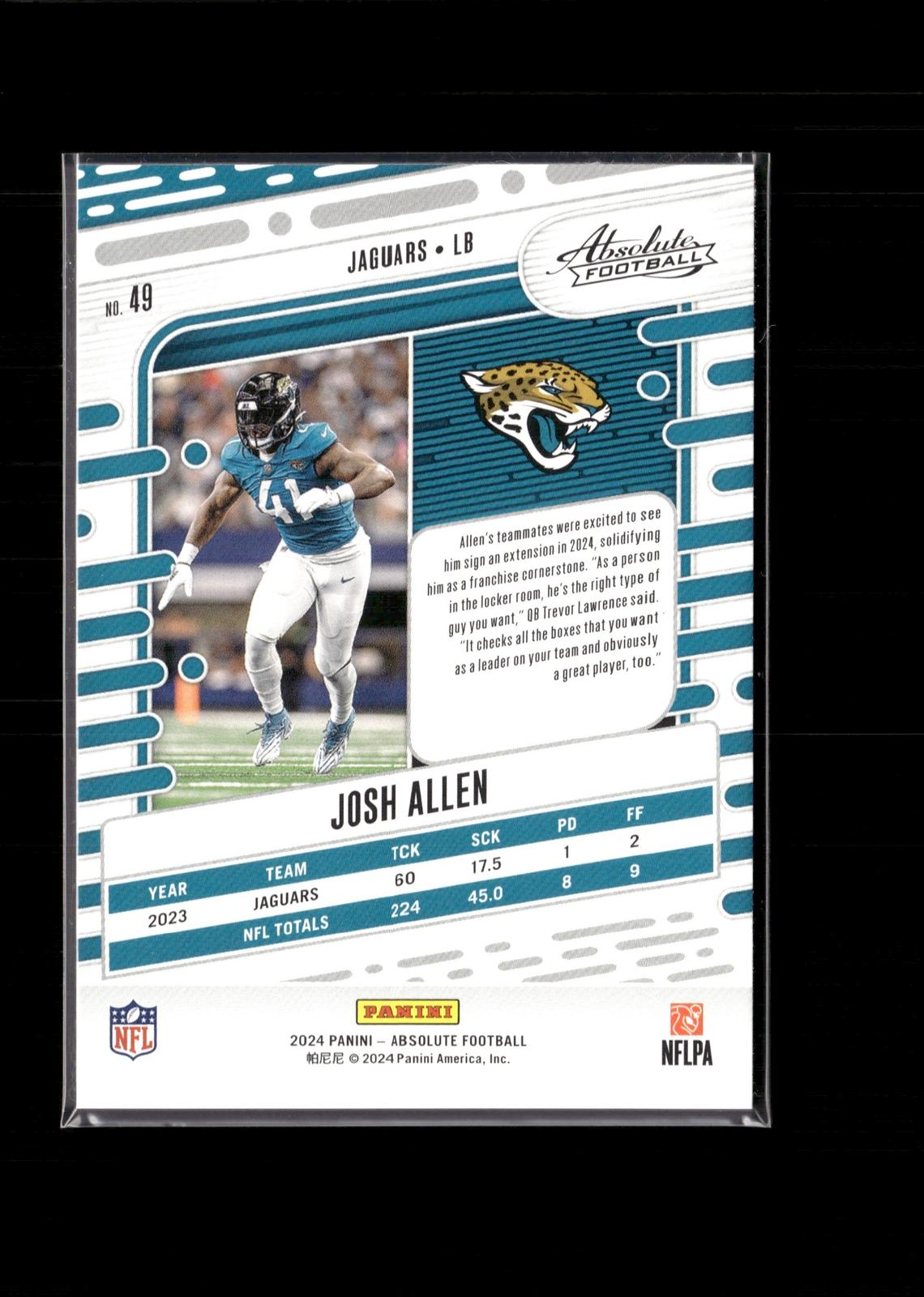 Josh Hines-Allen #49 Spectrum 2024 Panini Absolute Jacksonville Jaguars