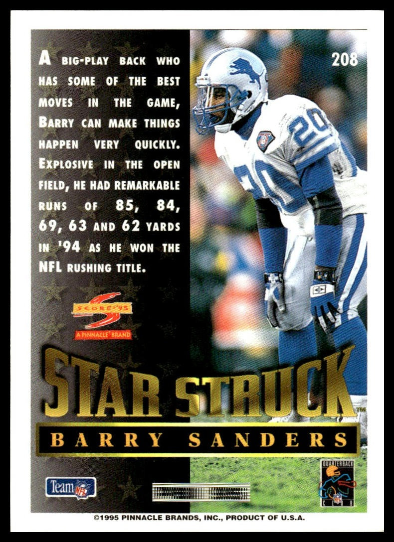 Barry Sanders #208 1995 Score Detroit Lions