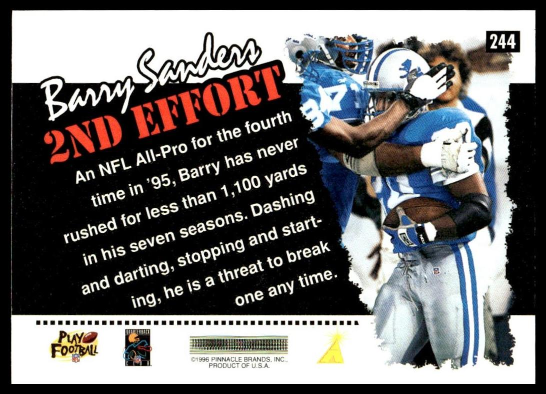 Barry Sanders #244 1996 Score Detroit Lions