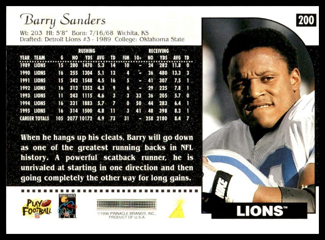 Barry Sanders #200 1996 Score Detroit Lions