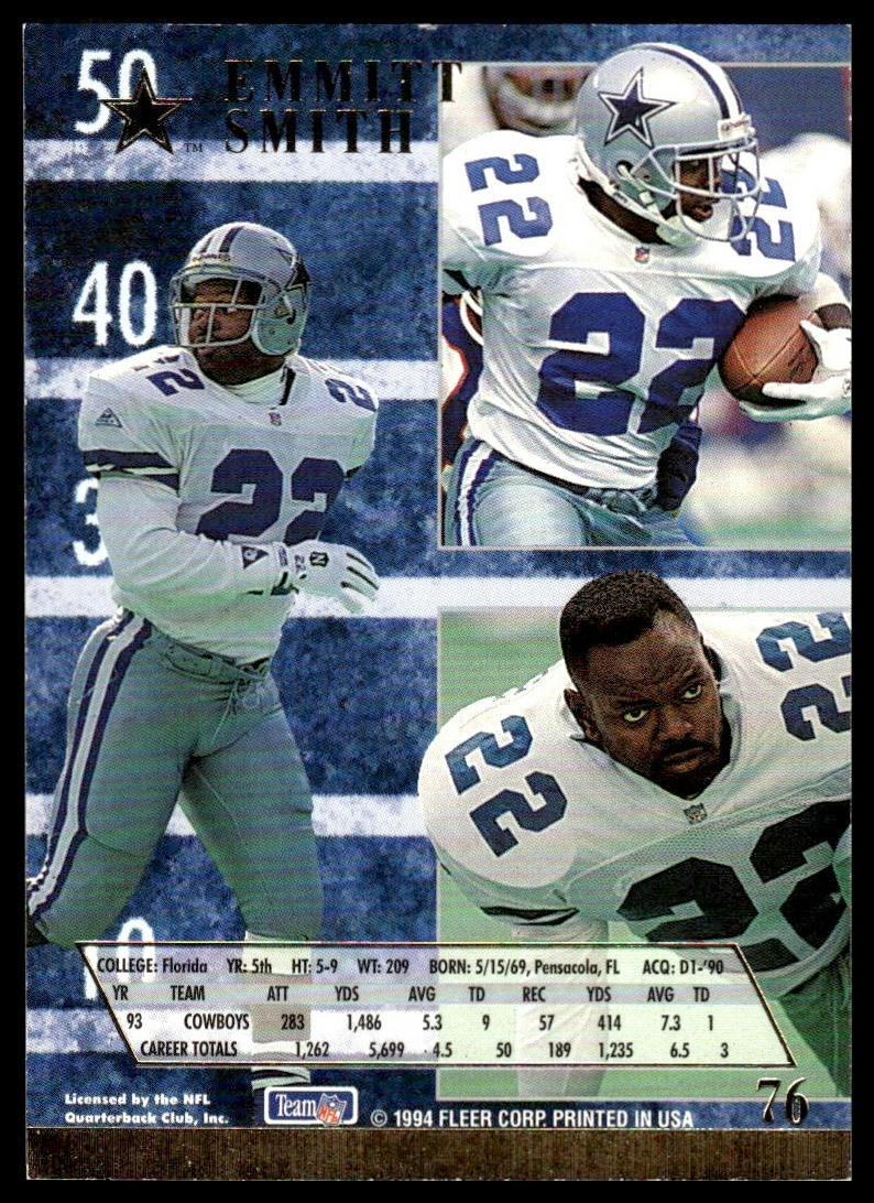 Emmitt Smith #76 1994 Ultra Dallas Cowboys
