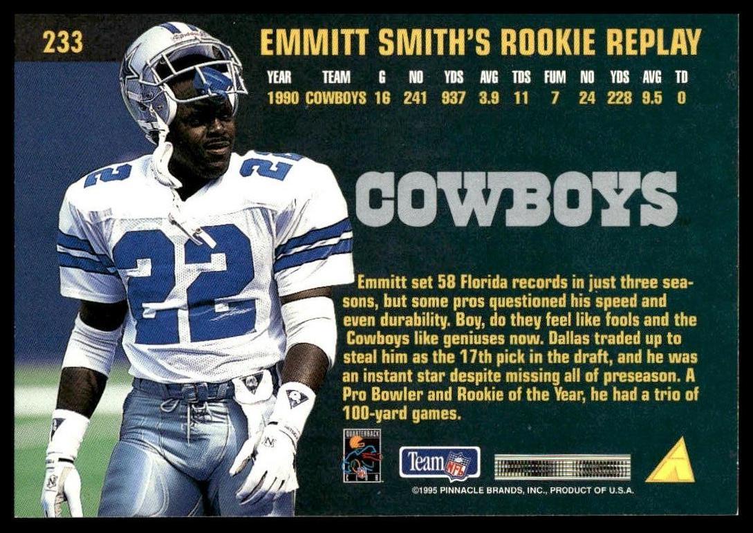 Emmitt Smith #233 1995 Pinnacle Club Collection Dallas Cowboys
