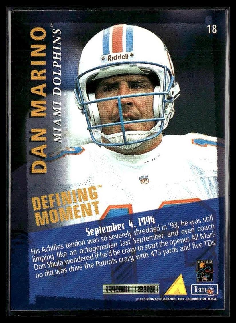 Dan Marino #18 1995 Pinnacle Club Collection Miami Dolphins