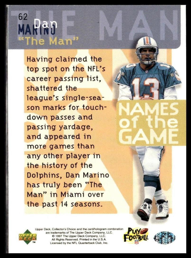 Dan Marino #62 1997 Collector's Choice Miami Dolphins