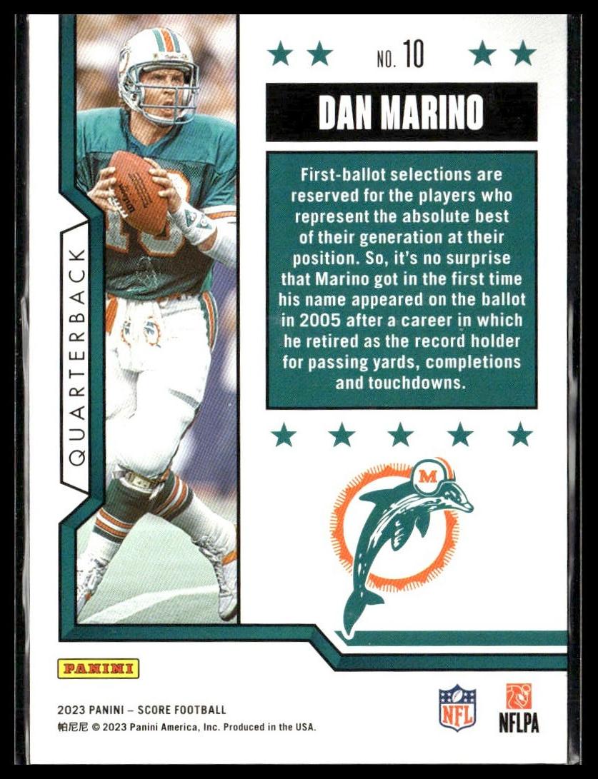 Dan Marino #10 First Ballot 2023 Score Miami Dolphins
