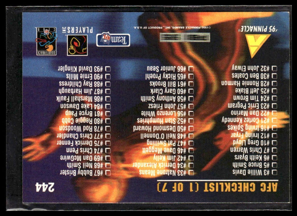 AFC Checklist #244 1995 Pinnacle