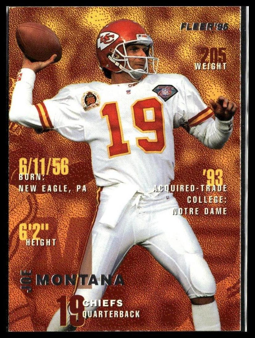 Joe Montana #183 1995 Fleer Kansas City Chiefs