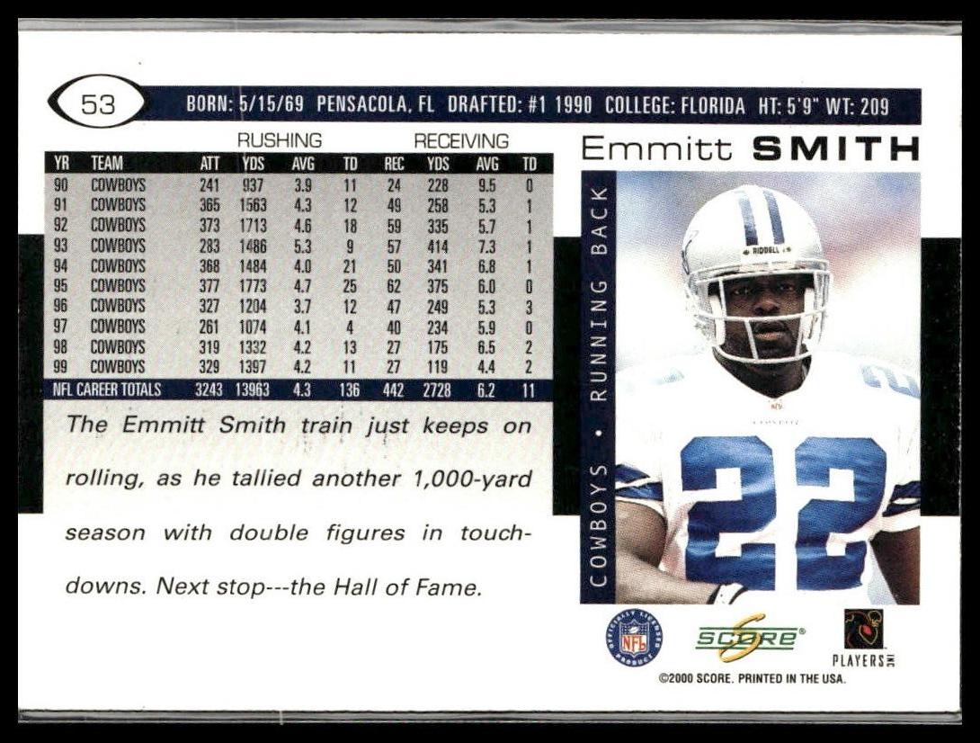 Emmitt Smith #53 2000 Score Dallas Cowboys