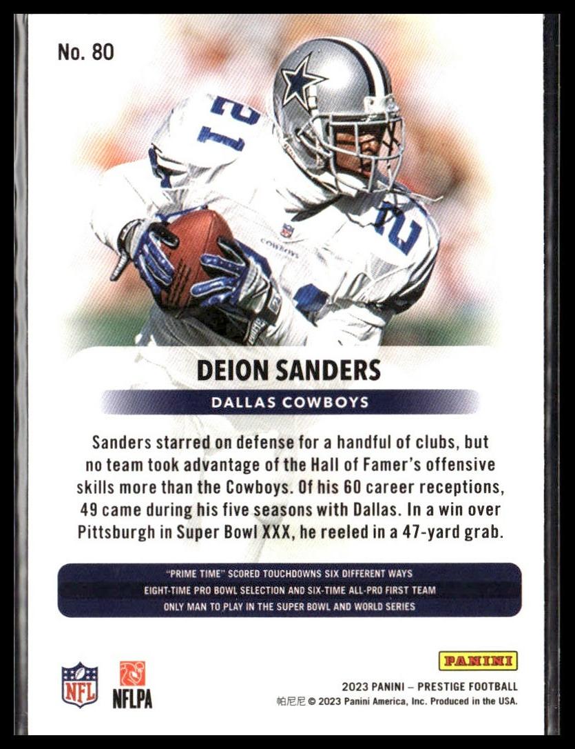 Deion Sanders #80 2023 Panini Prestige Dallas Cowboys