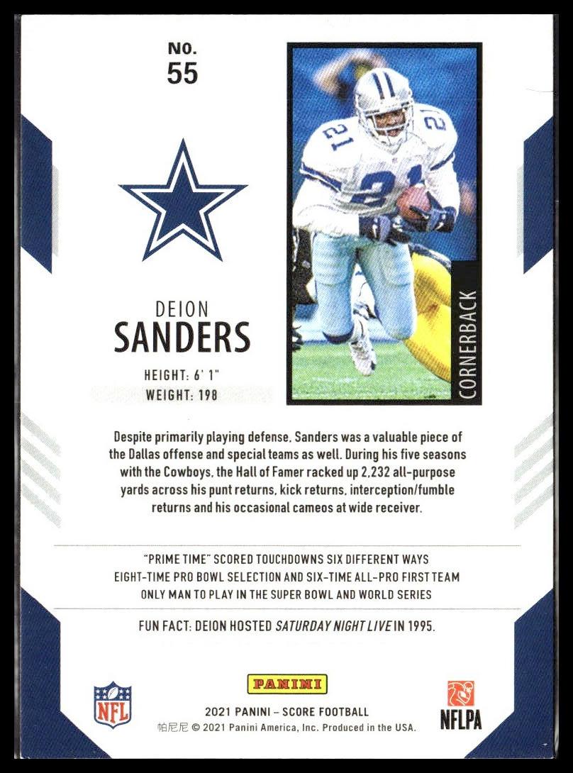 Deion Sanders #55 2021 Score Dallas Cowboys