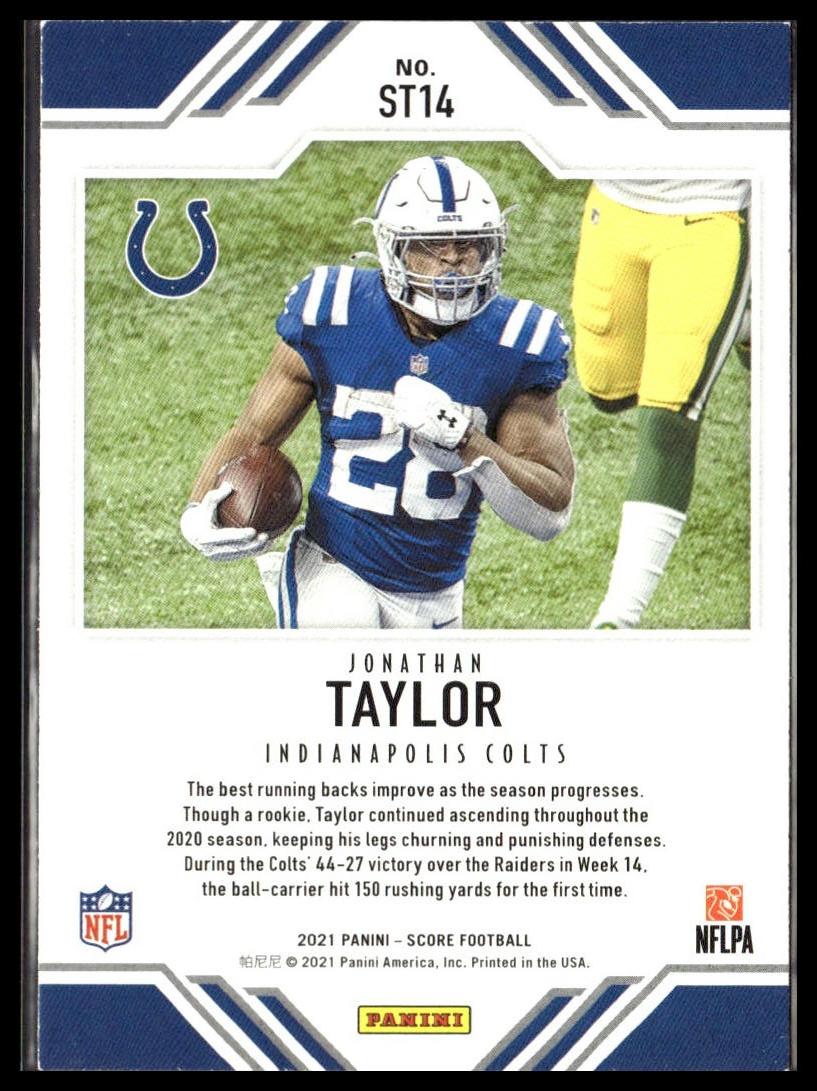 Jonathan Taylor #ST14 Score Team 2021 Score Indianapolis Colts